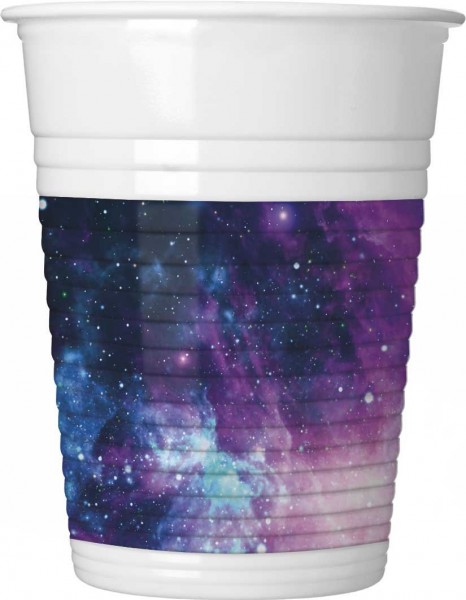 8 space galaxy plastic cups 200ml