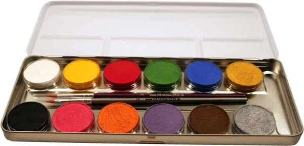 Set de maquillaje con pincel 12 colores en paleta