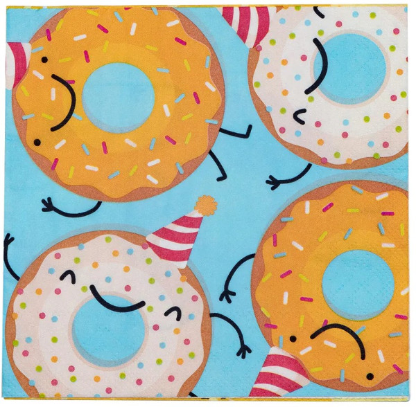 20 serviettes Happy Donut 33cm