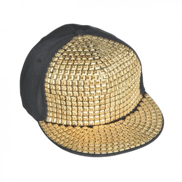 Golden bling bling cap for adults