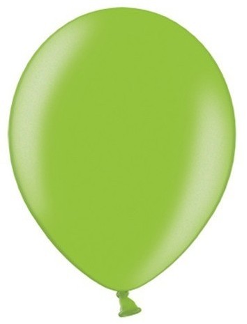 100 ballons métalliques Partystar vert pomme 27cm