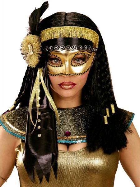 Elegant Semet Eye Mask In Black And Gold
