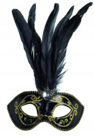 Masque de plumes vénitien élégant noir