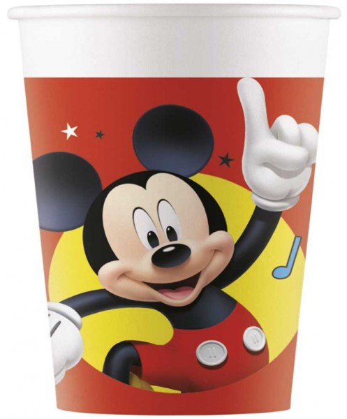 8 Happy Mickey Mouse Pappbecher 200ml
