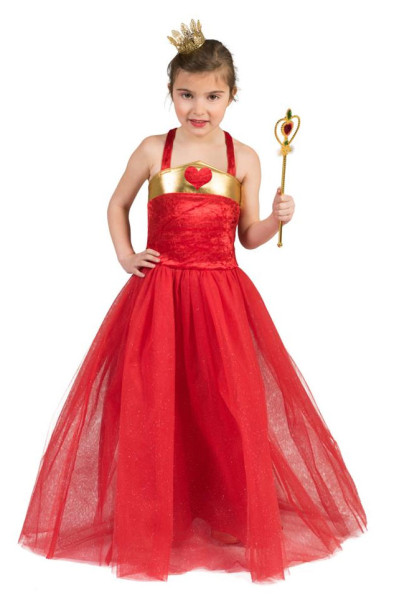 Red heart princess girl costume