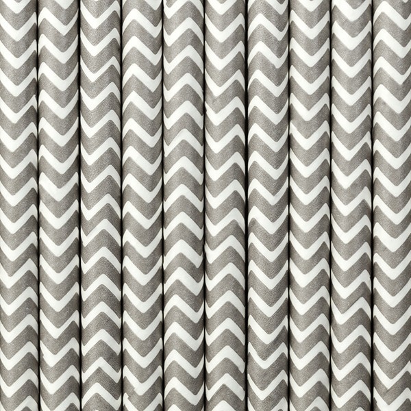 10 paper straws zigzag gray 2