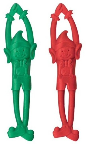 2 elfos navideños voladores estirables 8,5 cm
