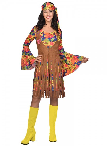 Disfraz de hippie Gabby años 70 para mujer
