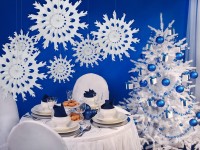 Preview: Paper rosette in snowflake design 45cm