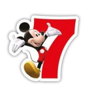 Vela de pastel de fiesta de cumpleaños de Mickey Mouse número 7