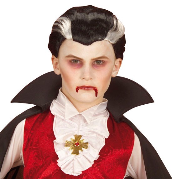 Perruque Halloween Vampire Count Dracula pour enfants
