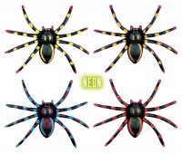 4 kolorowe neonowe pająki