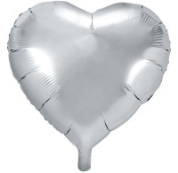 Hjerte folie ballon sølv 61cm