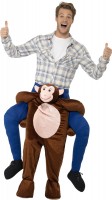 Preview: Chimpanzee piggyback men's costume