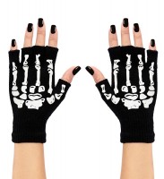 Widok: Rękawiczki z nadrukiem kości szkieletowych dłoni