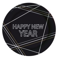 8 Happy New Year paper plates 23cm