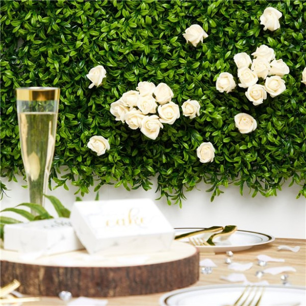 8 rose decorative Champagne giardino inglese 4cm