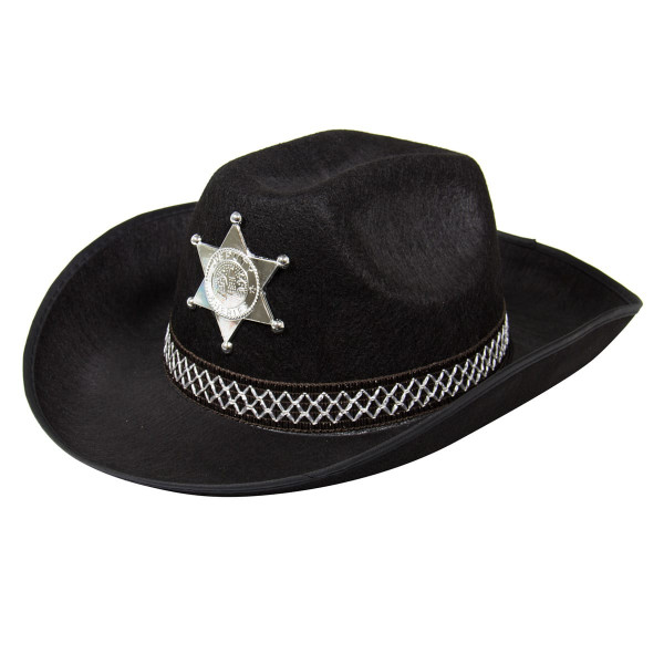 Cappello da cowboy Sheriff Jones nero