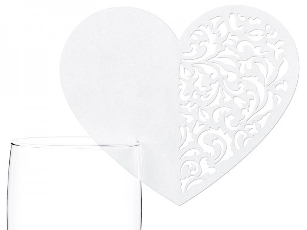 10 sweet heart place cards 9.2 x 7.8cm