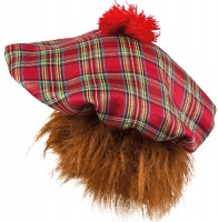 Preview: Characteristic tartan hat in red