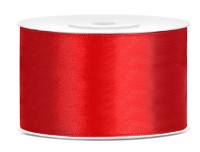 25m Satin Ribbon Red 38mm Wide