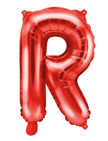 Rode R letterballon 35cm