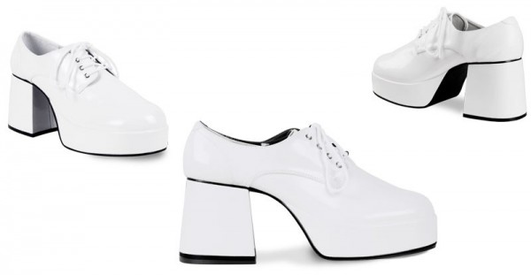 White disco patent leather platform shoes 3