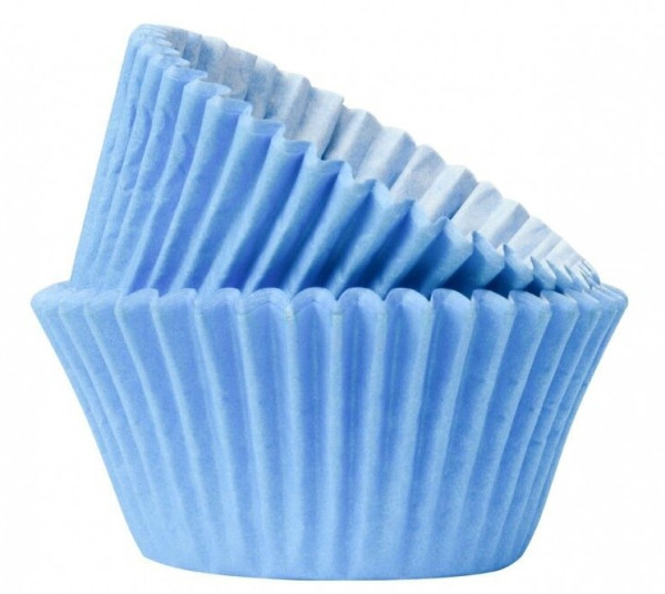 50 moldes para muffins azul cielo
