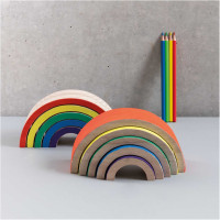 Blank in legno arcobaleno, 5 pezzi