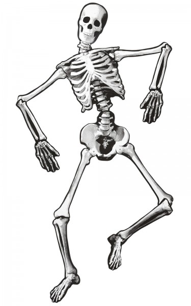 Dansende Halloween skelet muurschildering 134cm