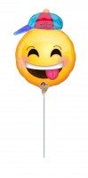 Vorschau: Stabballon Lachender Smiley mit Cap