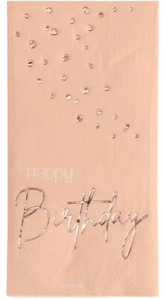 Happy Birthday 10 serviettes Blush élégant or rose
