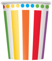 8 tasses arc-en-ciel coloré 250ml