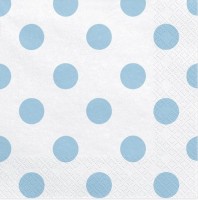 Preview: 20 baby blue dotted napkins 33cm