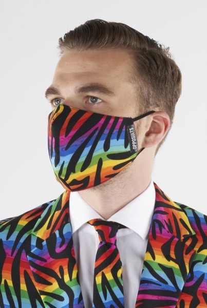 Masque pour le nez OppoSuits Wild Rainbow Mouth 4