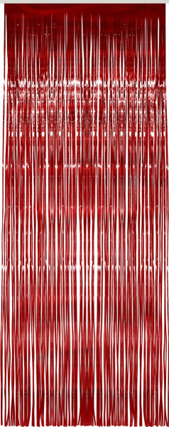 Red glitter tinsel curtain 91x244cm
