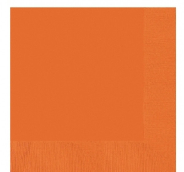 50 serviettes de table 33cm orange