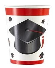 8 student caps paper cups 250ml