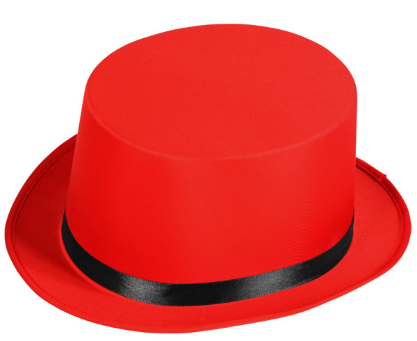 Circusdirecteur hoge hoed in rood