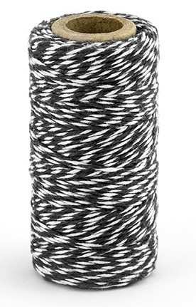 50m Baumwollgarn in Schwarz-Weiß