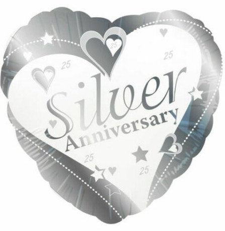 Silver Anniversary foil balloon 46cm