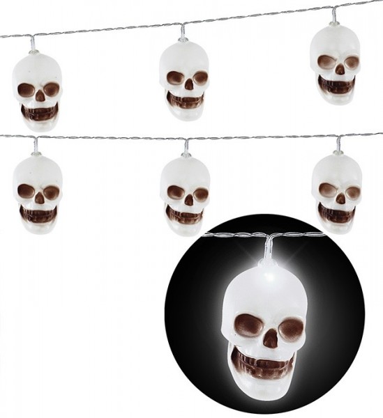 Guirlande lumineuse Halloween crâne 2,5 m