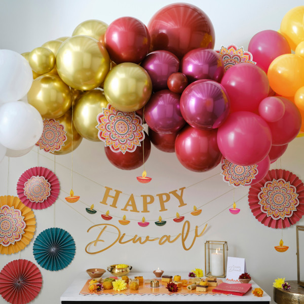 5 bunte Happy Diwali Luftballons 4