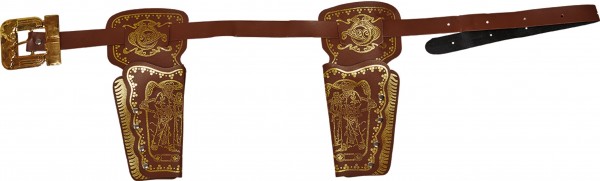 Cinturón Joe Western con soportes de pistola ornamentados