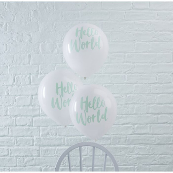 10 Hallo Welt Luftballons 30cm 2