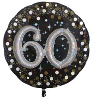 Balon foliowy 3D Złoty blask 60. urodziny