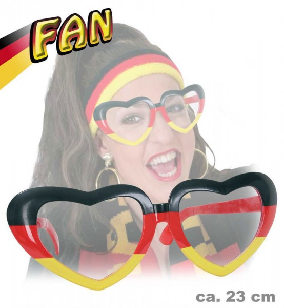 Deutschland Fan Herzbrille