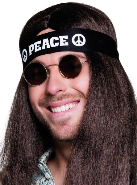 Bandeau Peace hippie noir