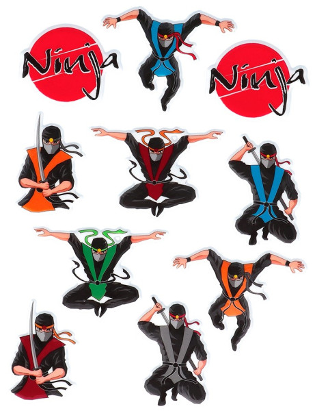 4 arkusze naklejek Mocy Ninja
