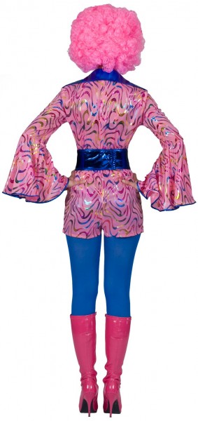 Disco jumpsuit Annabelle in blauw-roze 2